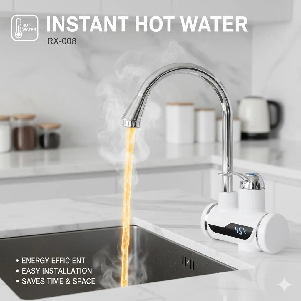 Instant Hot Water Electric Faucet Stainless Steel Kitchen Sink TrendyHut