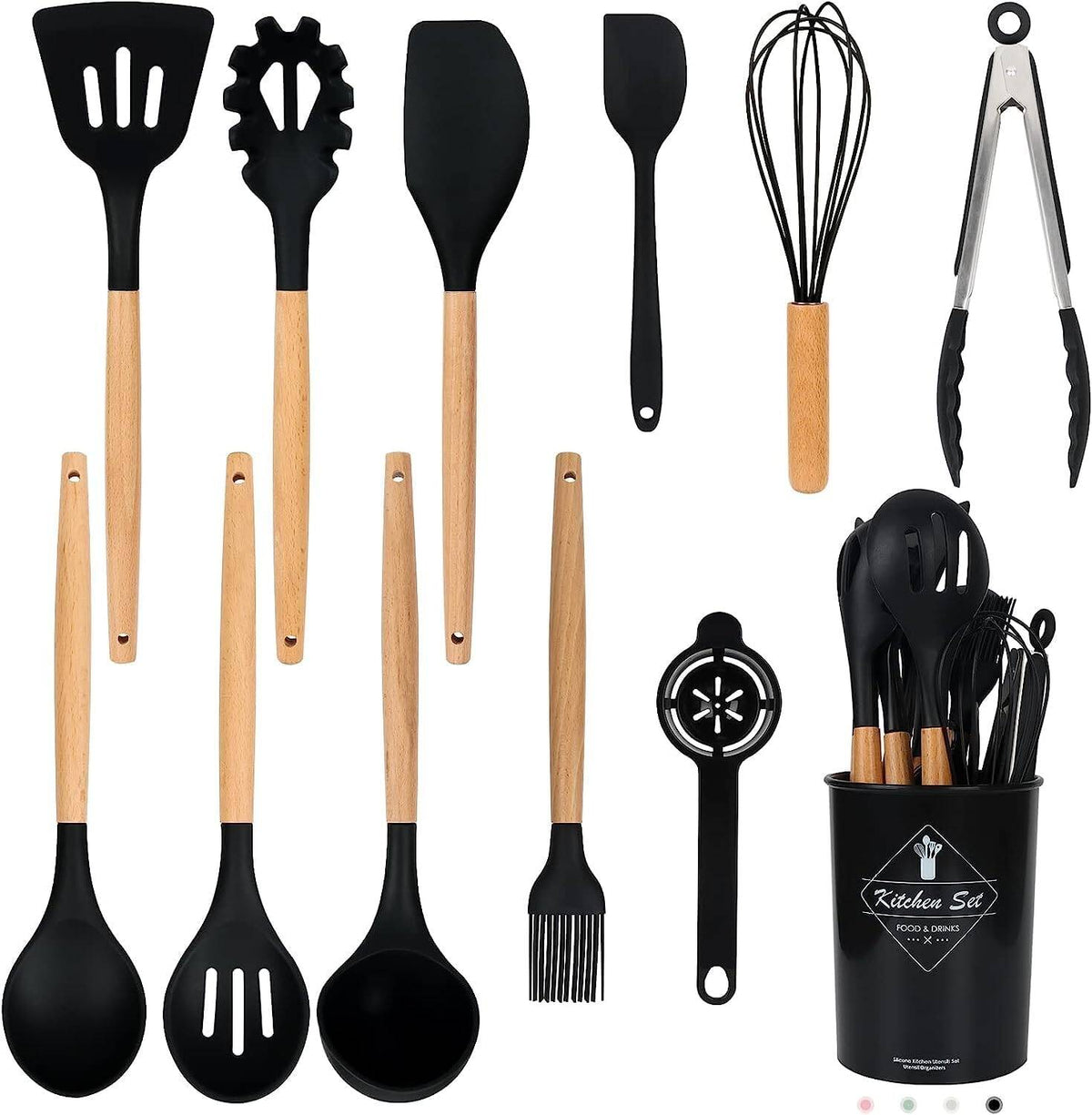 12 Pcs Silicone Cooking Utensils Kitchen Utensil Set