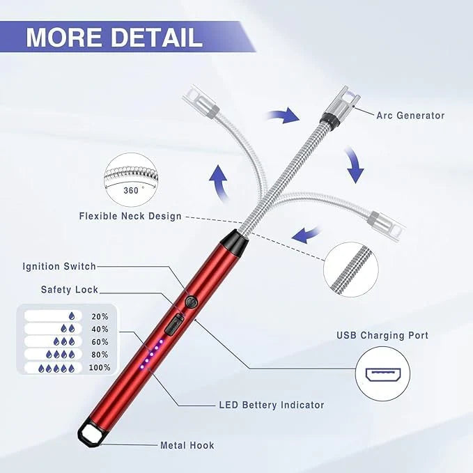 Electric Rechargeable Lighter – Windproof & Flameless