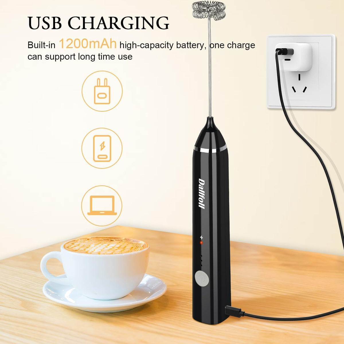 Wireless Electric Egg Beater & Milk Frother – USB Rechargeable