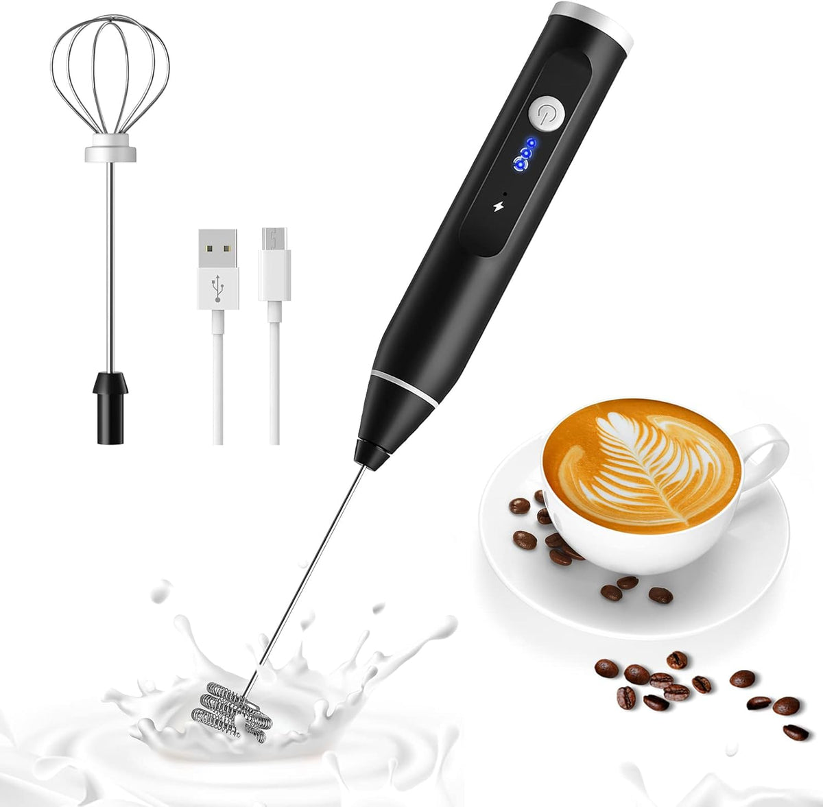 Wireless Electric Egg Beater & Milk Frother – USB Rechargeable