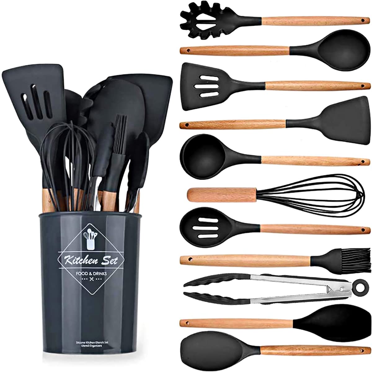 12 Pcs Silicone Cooking Utensils Kitchen Utensil Set