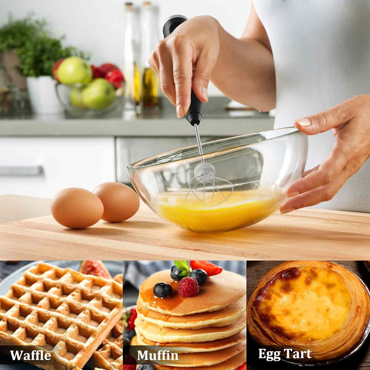 Wireless Electric Egg Beater & Milk Frother – USB Rechargeable