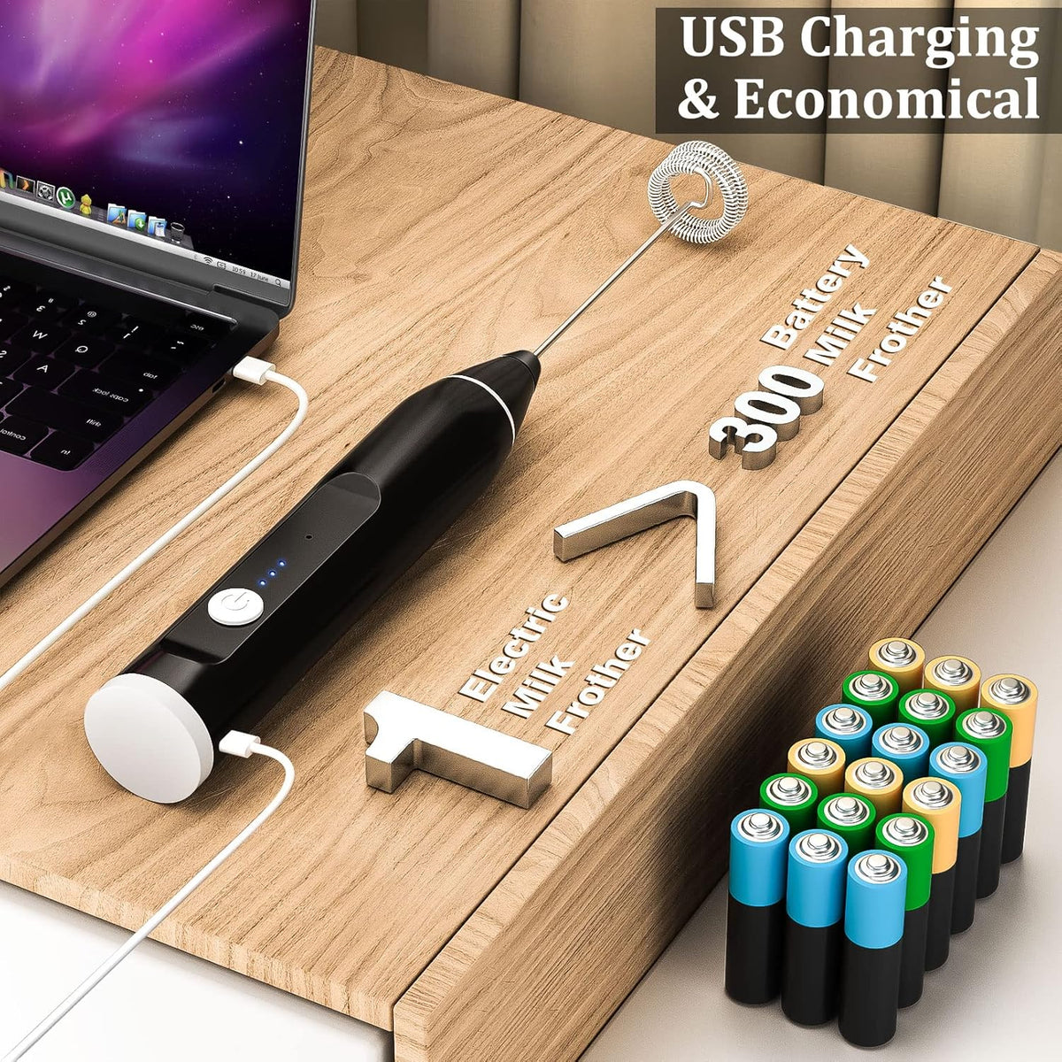 Wireless Electric Egg Beater & Milk Frother – USB Rechargeable