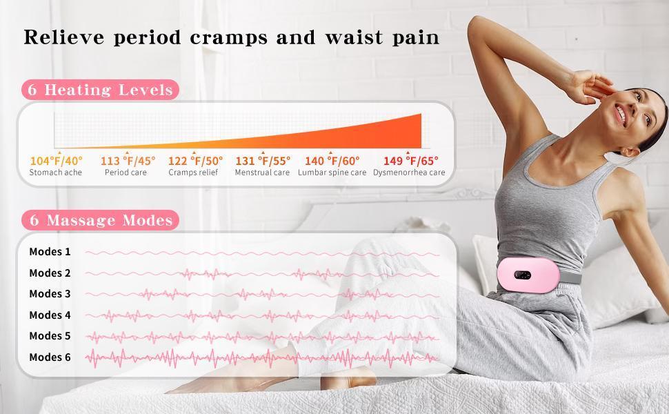 Portable Electric Period Cramp Heating Belt Pink TrendyHut