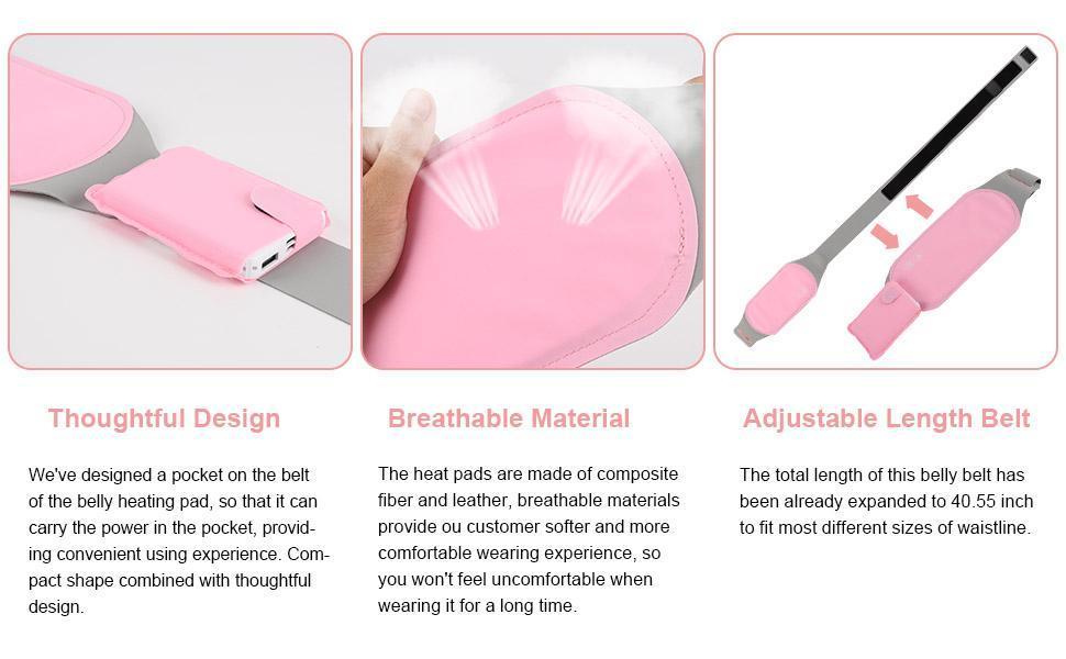 Portable Electric Period Cramp Heating Belt Pink TrendyHut