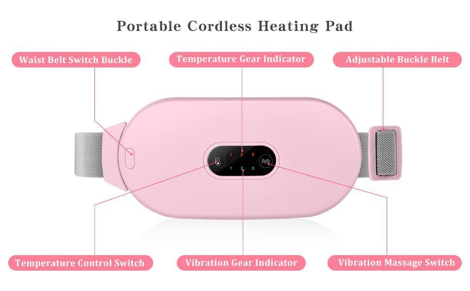 Portable Electric Period Cramp Heating Belt Pink TrendyHut