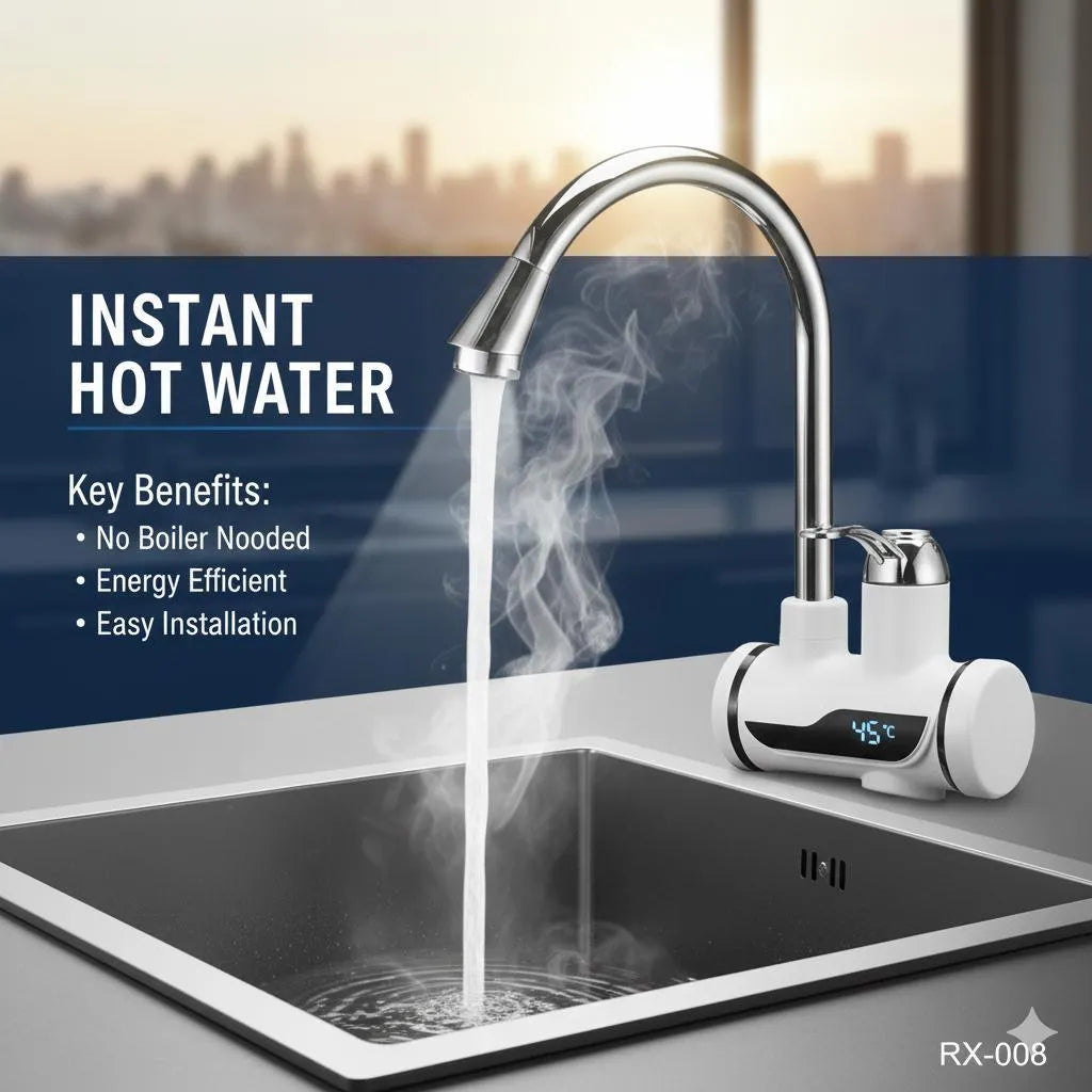 Instant Hot Water Electric Faucet Stainless Steel Kitchen Sink TrendyHut