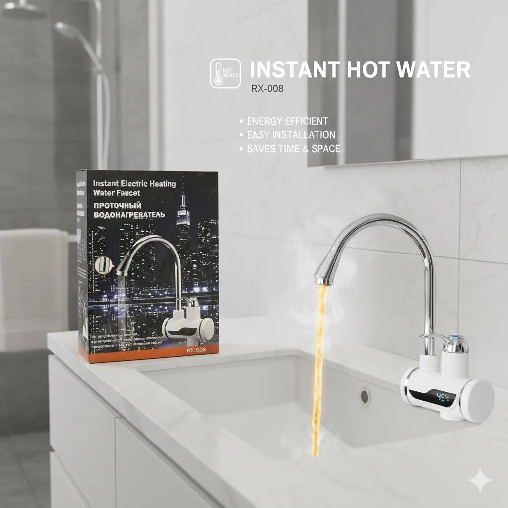 Instant Hot Water Electric Faucet Stainless Steel Kitchen Sink TrendyHut